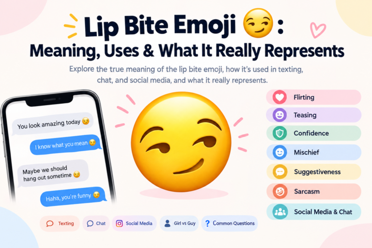 Lip bite emoji 😏 meaning, uses, and interpretation in texting