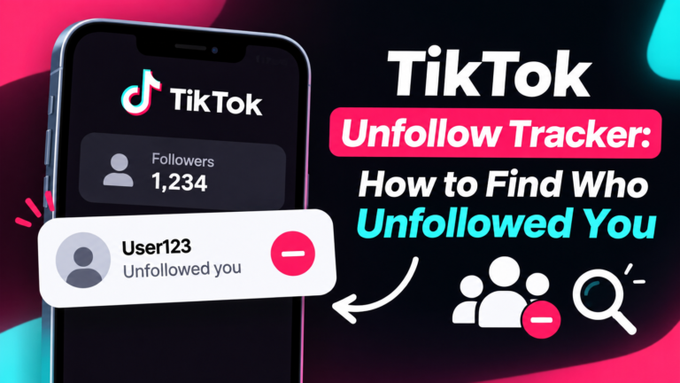 TikTok Unfollow Tracker showing follower and unfollower analytics